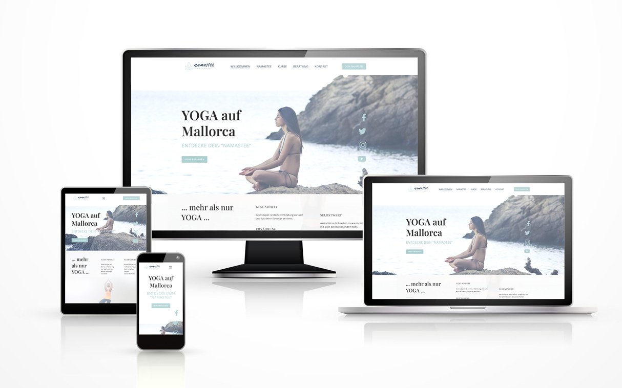 Webdesign Mallorca - mallorcawebsites.com - Beispiel Webseite / Website / Yoga