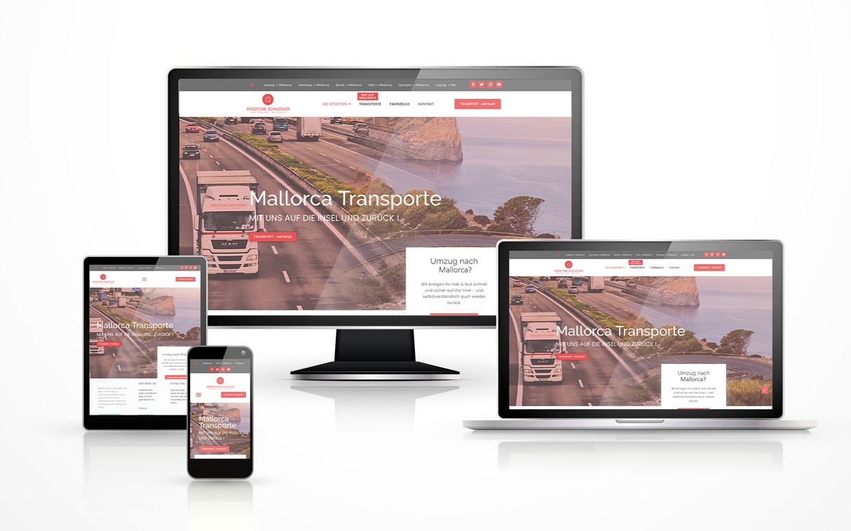 Webdesign Mallorca - mallorcawebsites.com - Beispiel Webseite / Website / Transport / Logistik